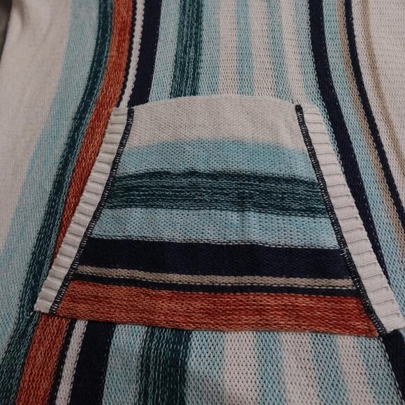 Soft Surroundings Hoodie Sweater Women's 1X Multicolor Striped 3/4 Sleeve Casual - Picture 3 of 9